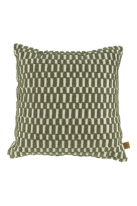 kussen corduroy/velvet grafisch 45x45cm offwhite/groen