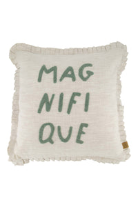 kussen ruffle magnifique 45x45cm peper en zout/grijsblauw