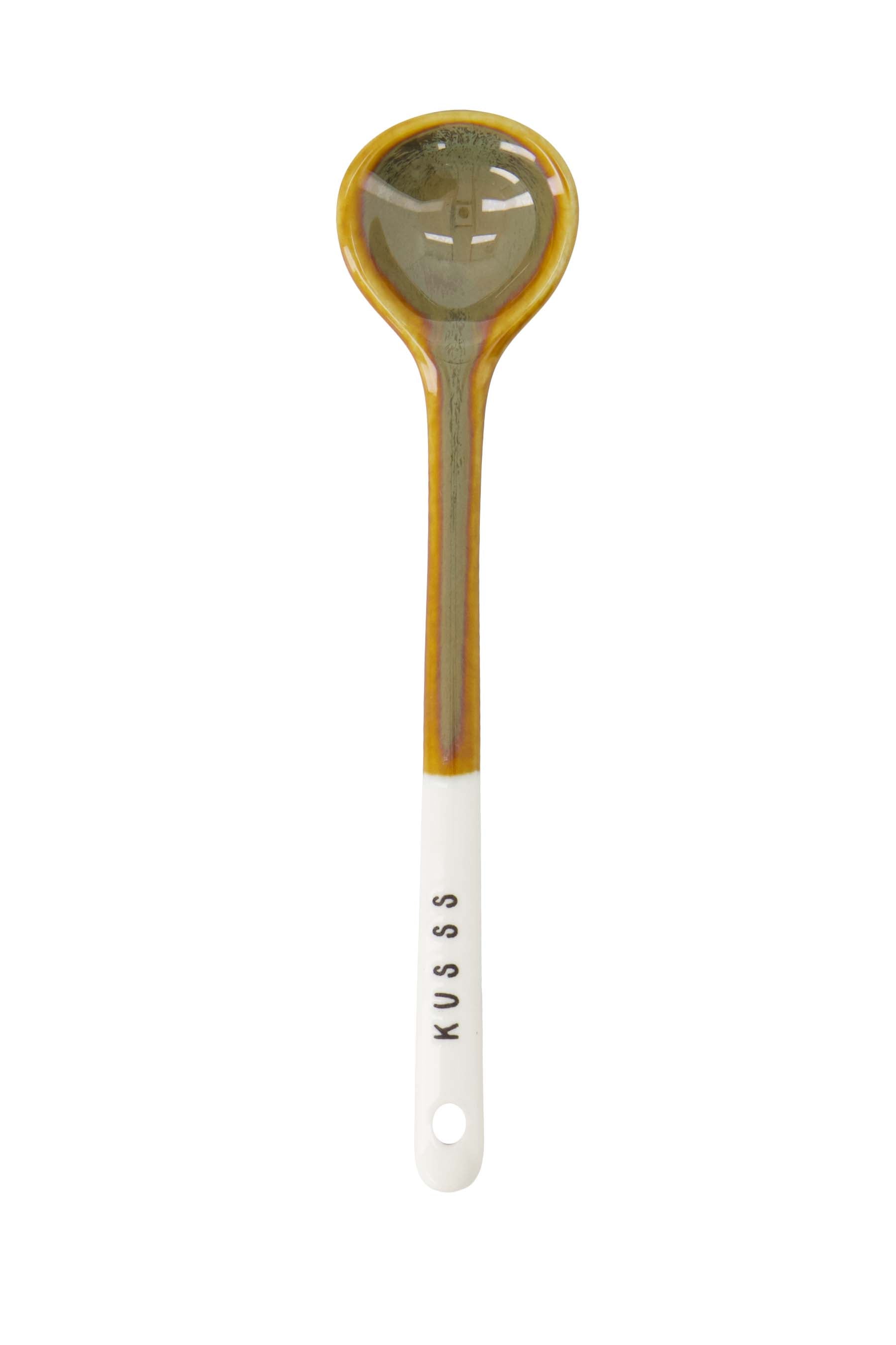 lepeltje keramiek kusss wit/donkergroen