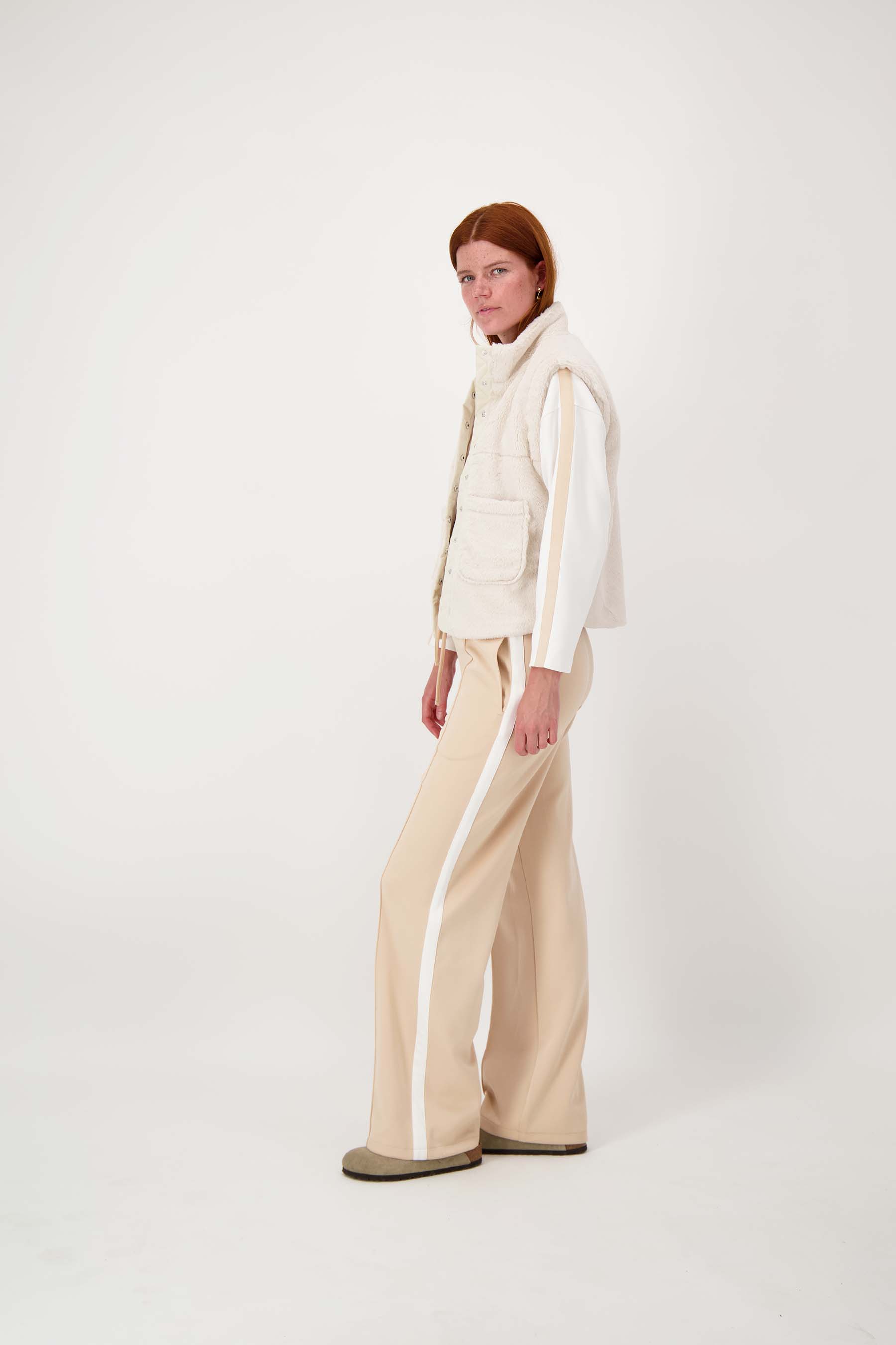 jersey broek met bies