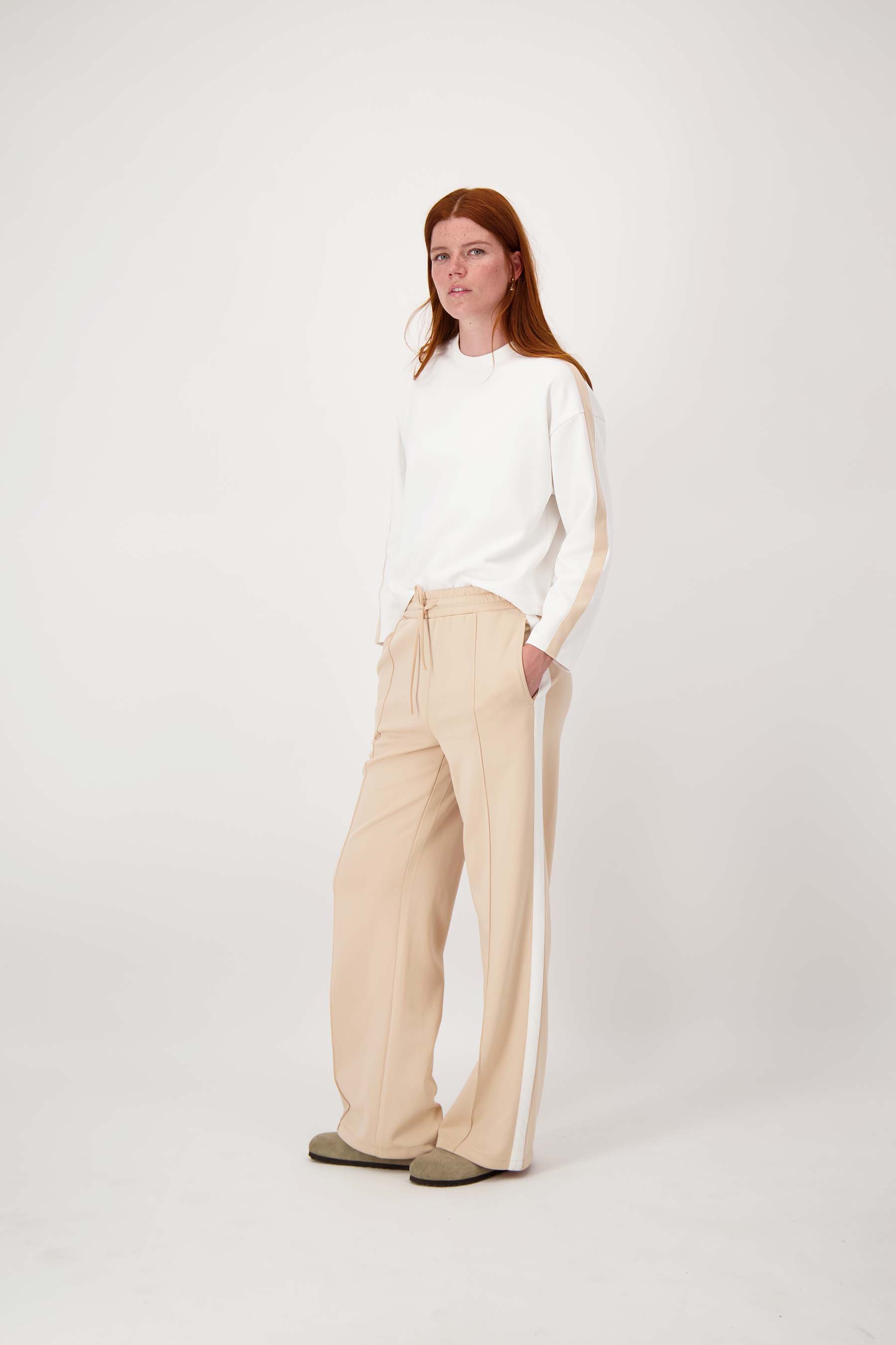 jersey broek met bies