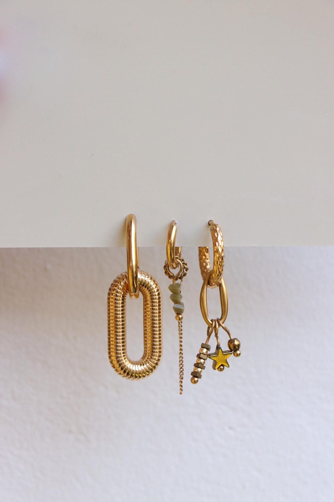 Chain olive hoop gold