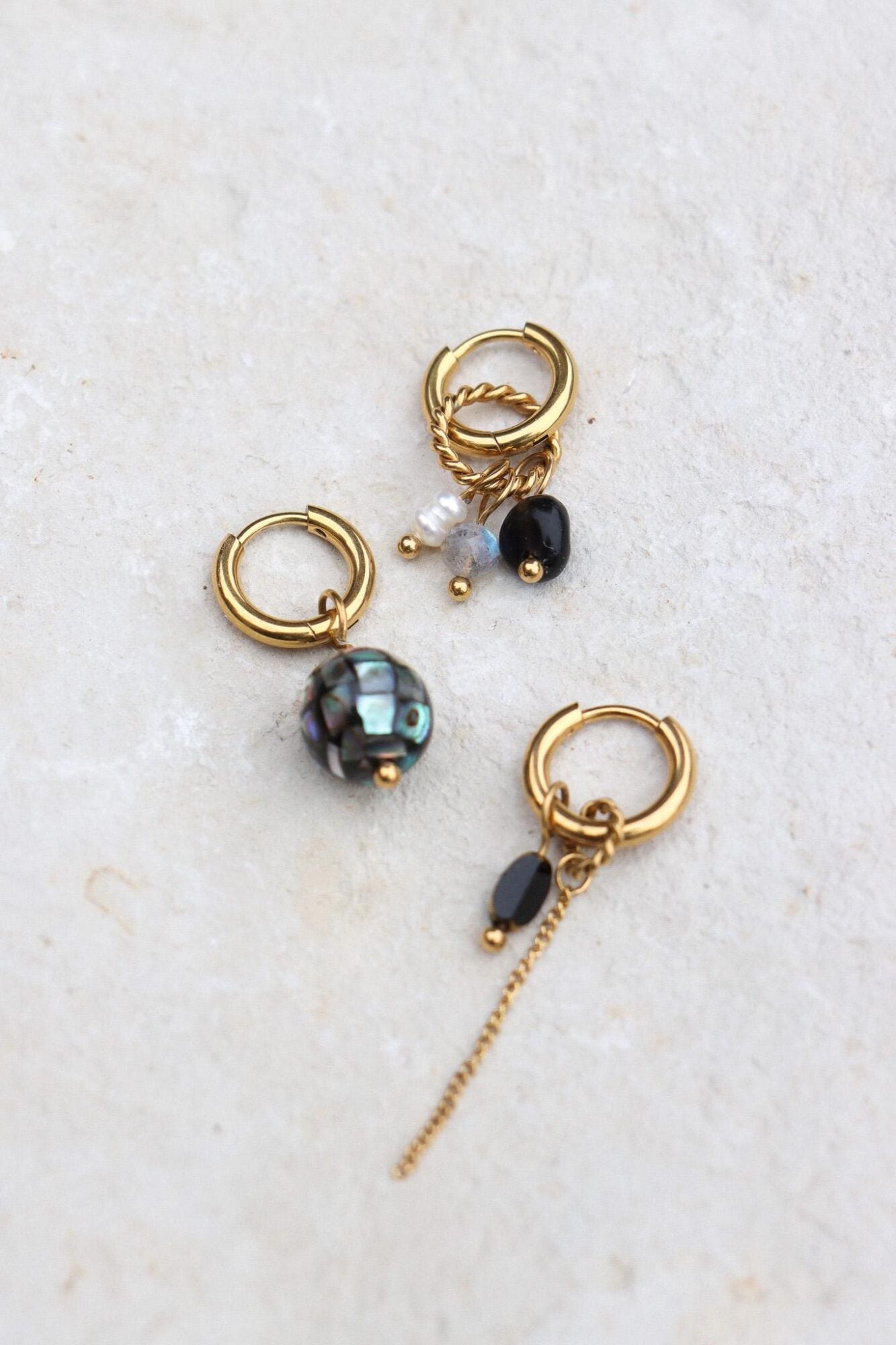 Gemstone 2.0 hoop gold