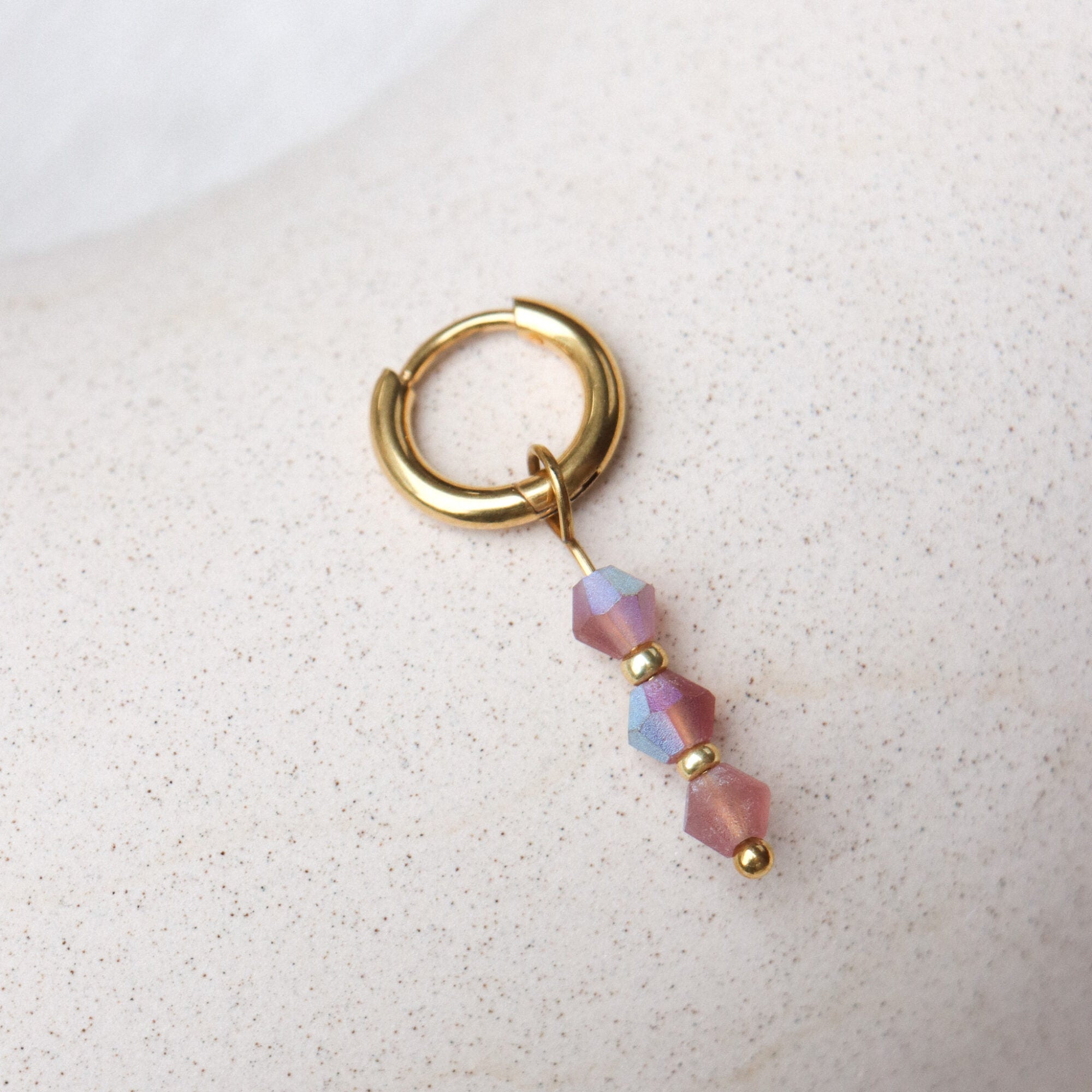 Purple donna hoop gold