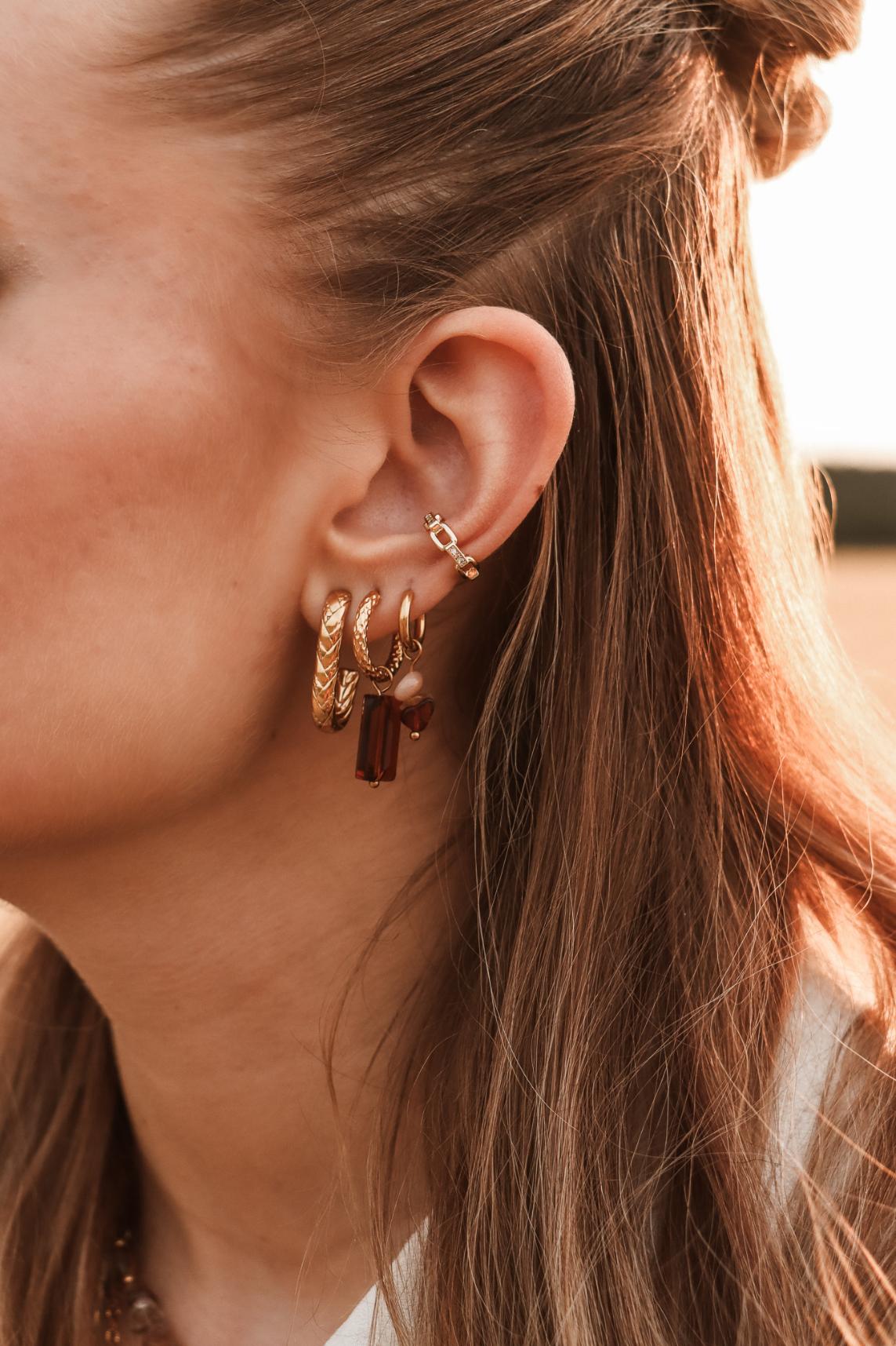 Triple rock hoop gold