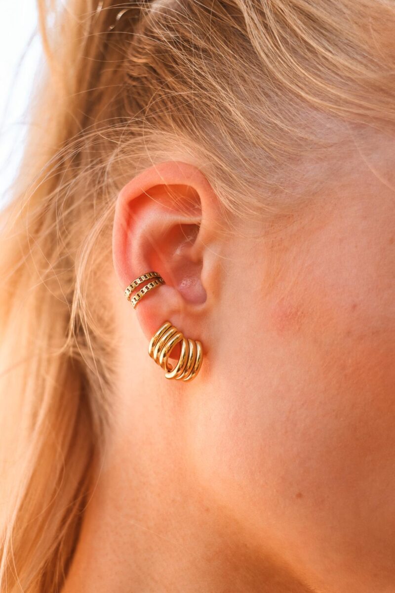 Double old school ear cuff gold