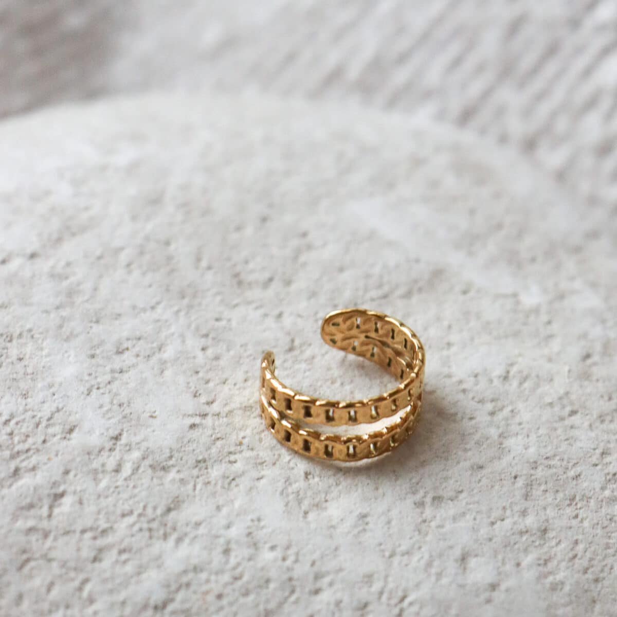 Double old school ear cuff gold