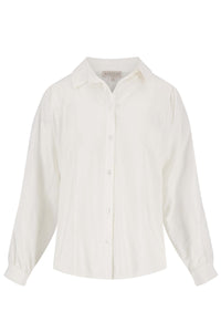 witte blouse met wijde mouwen