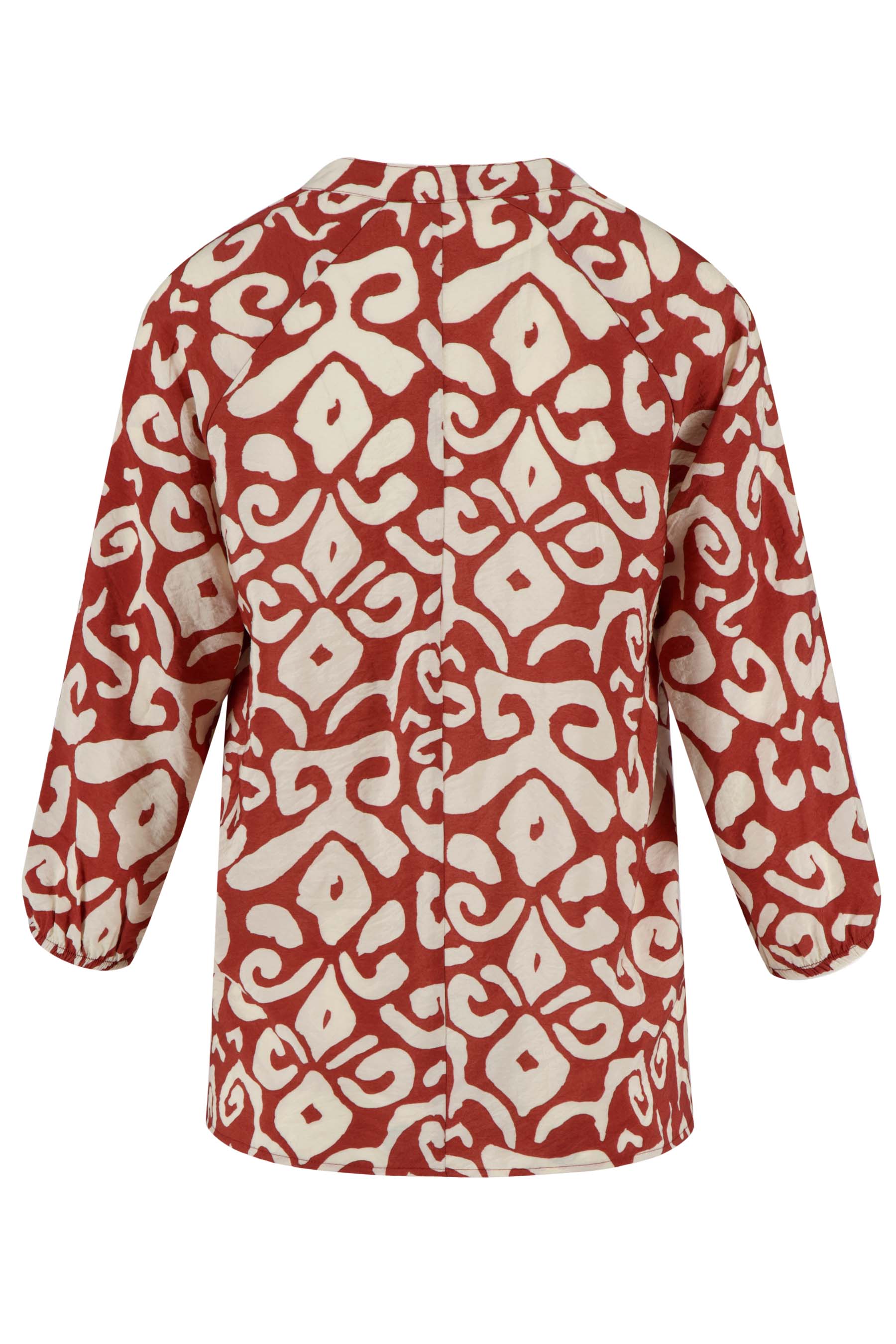 blouse ornament print cacaobruin/zand
