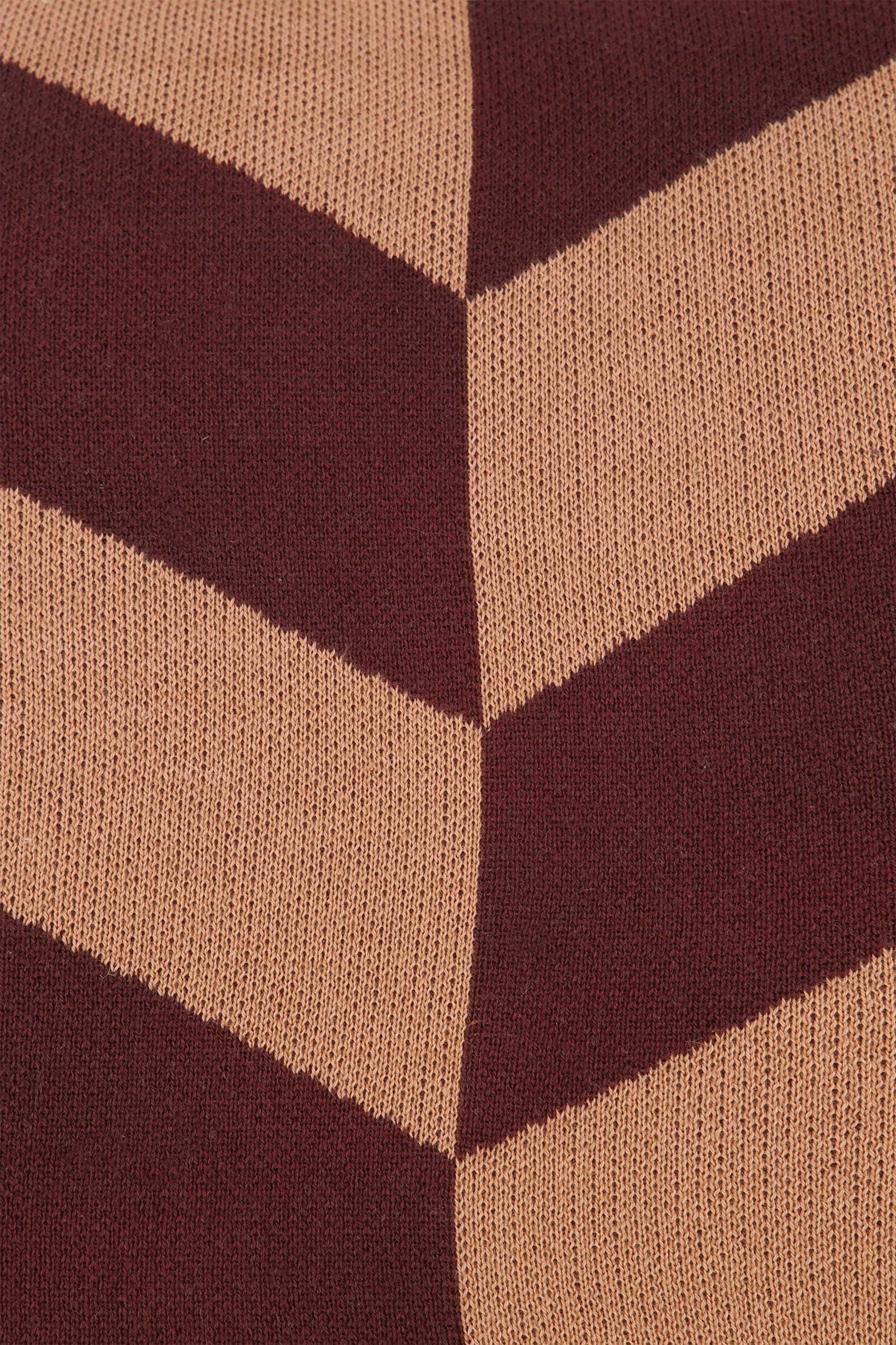 fijn gebreid kussen 45x45cm roestbruin/oud roze