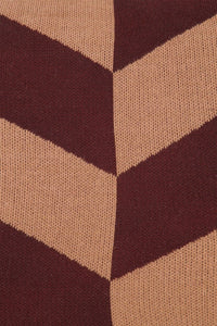 fijn gebreid kussen 45x45cm roestbruin/oud roze