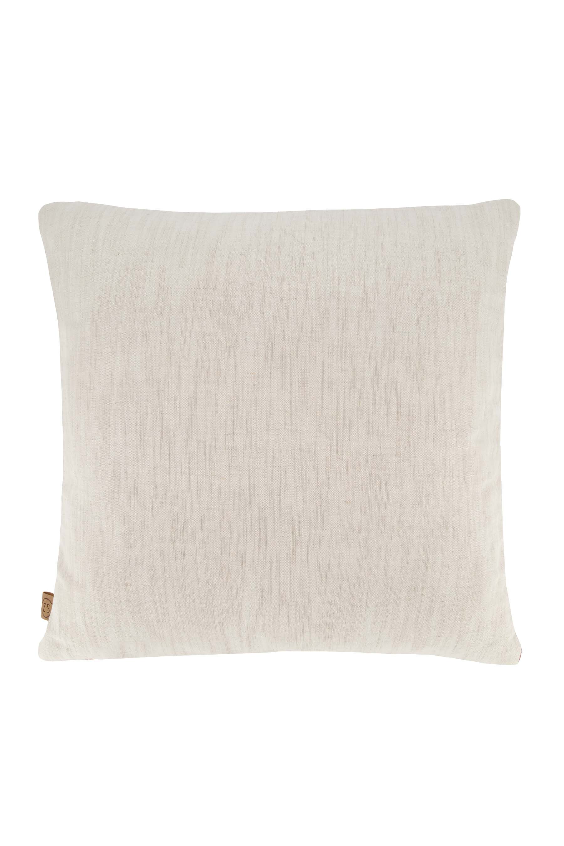 geweven kussen lijnenprint 60x30cm roestbruin/oud roze