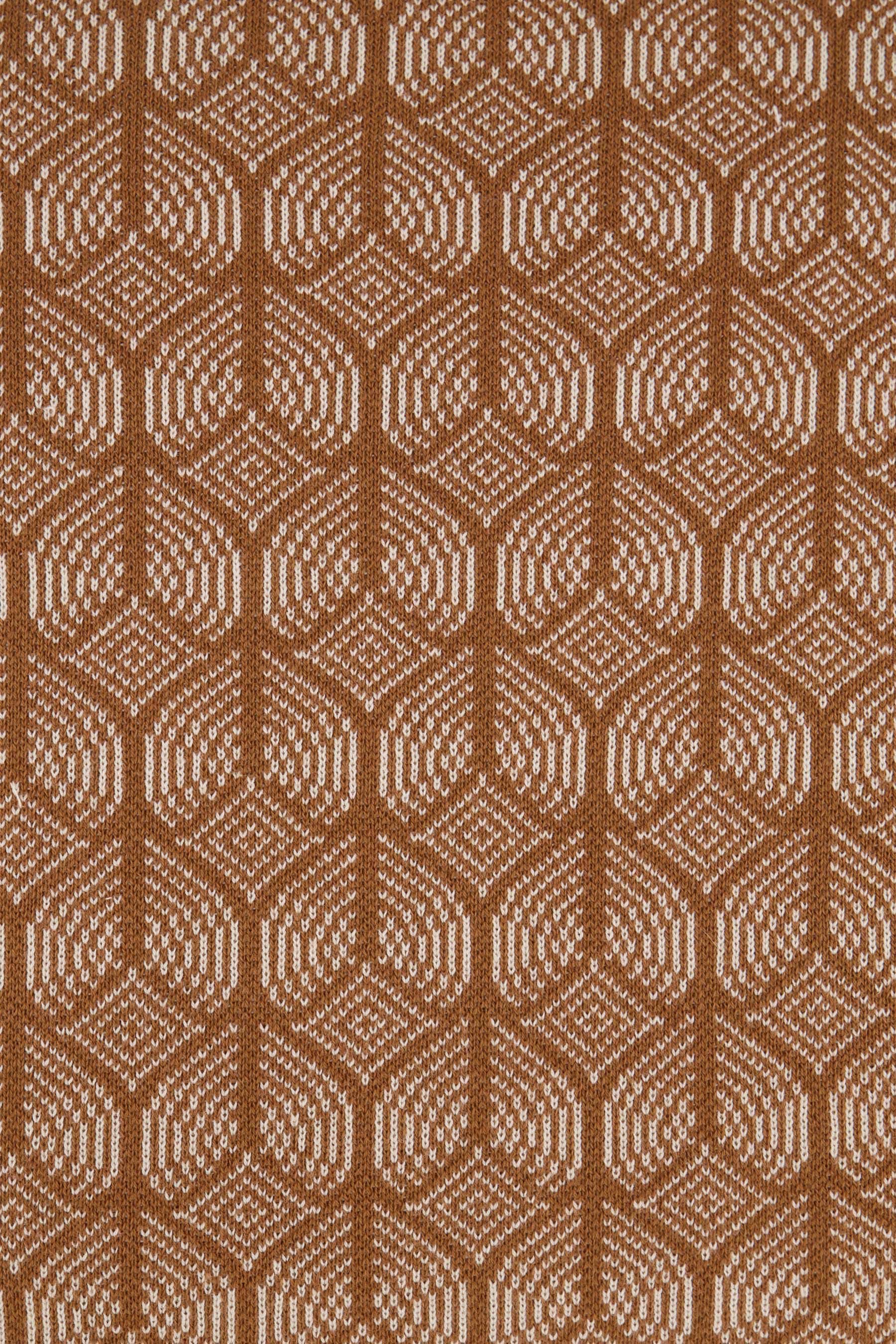 geweven kussen lijnenprint 60x30cm roestbruin/oud roze