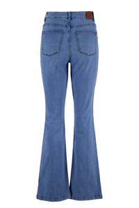 flared jeans middenblauw
