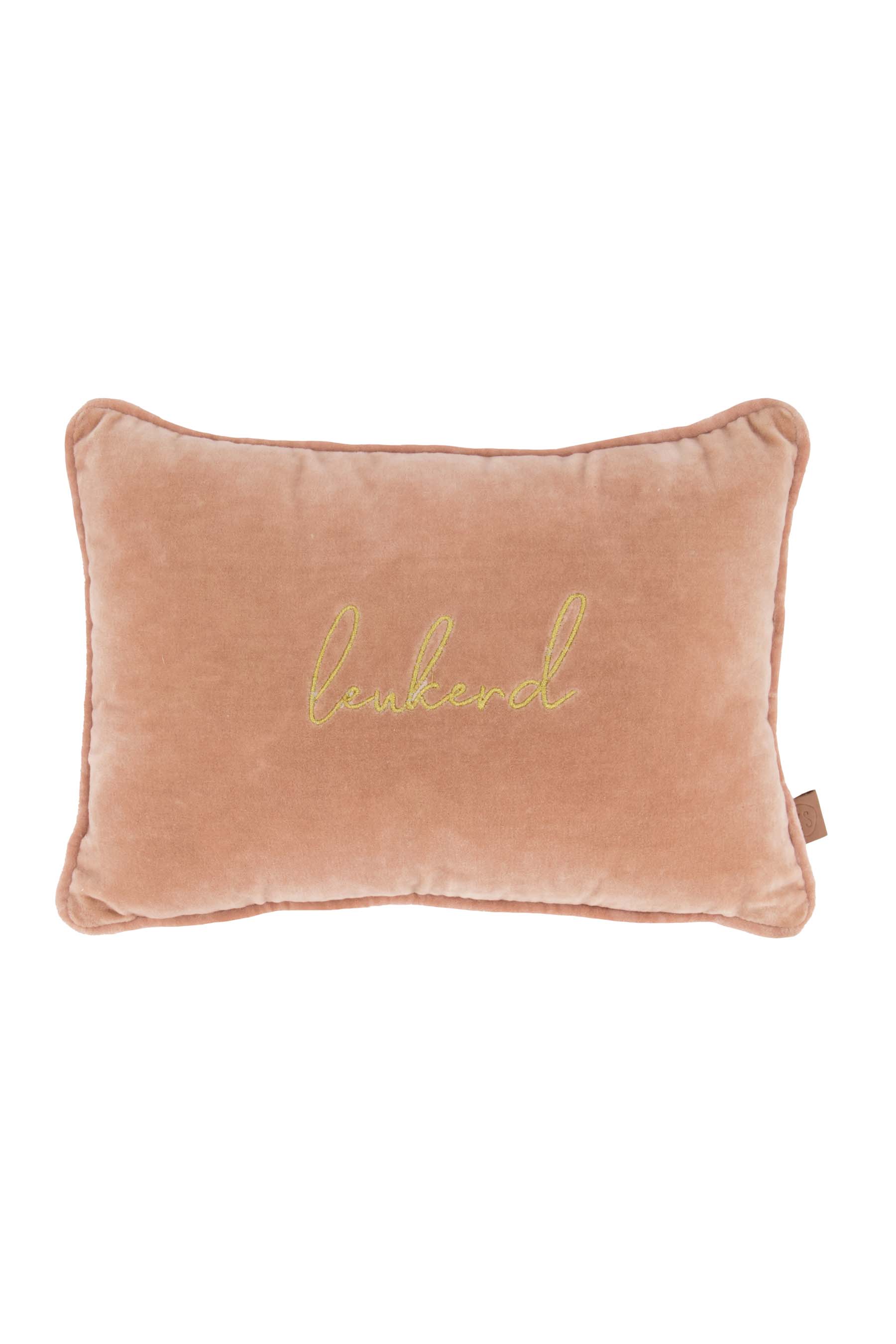 fluwelen kussen leukerd 35x25cm oud roze
