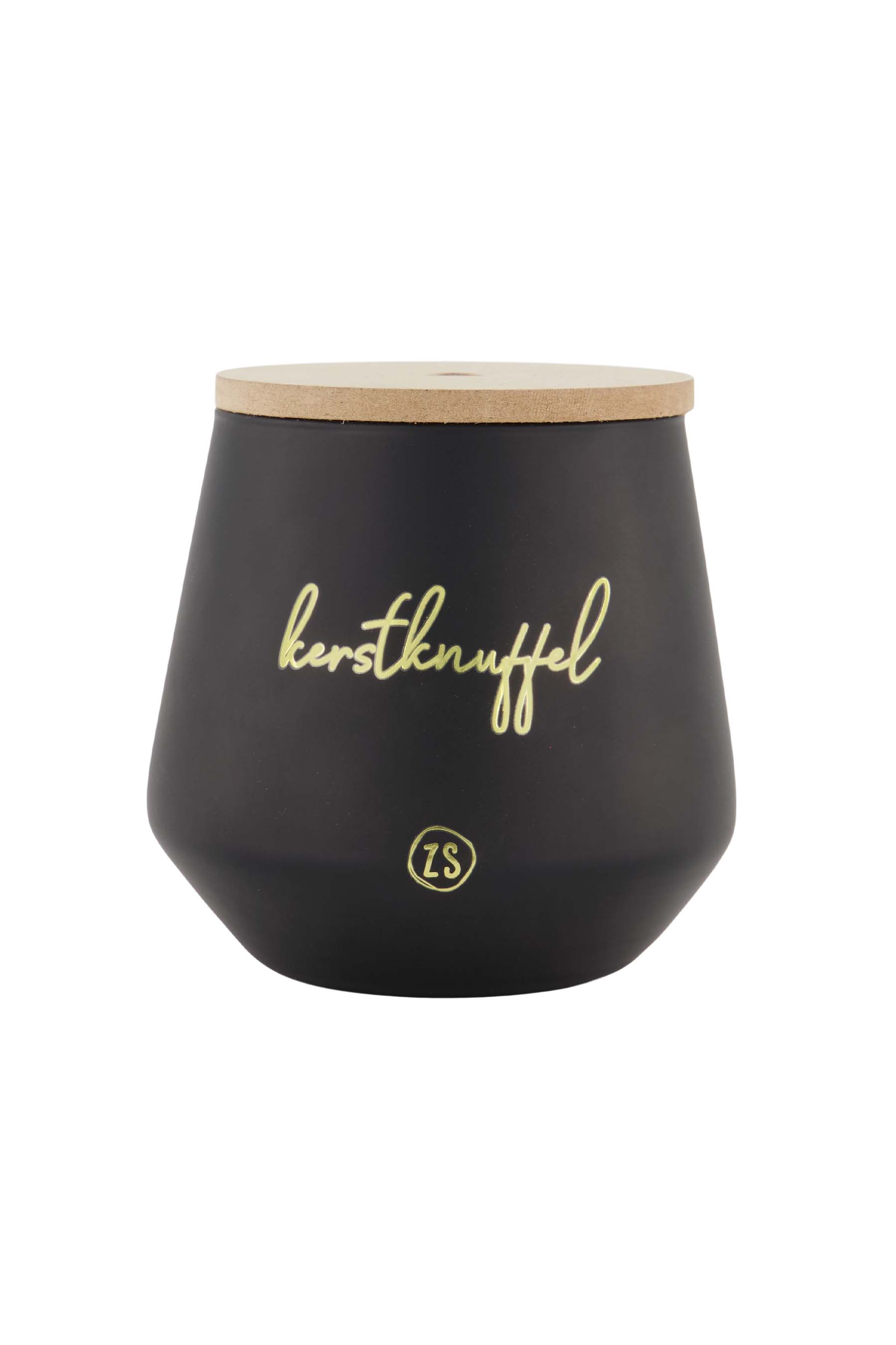 geurkaars in glas frisse peer kerstknuffel zwart