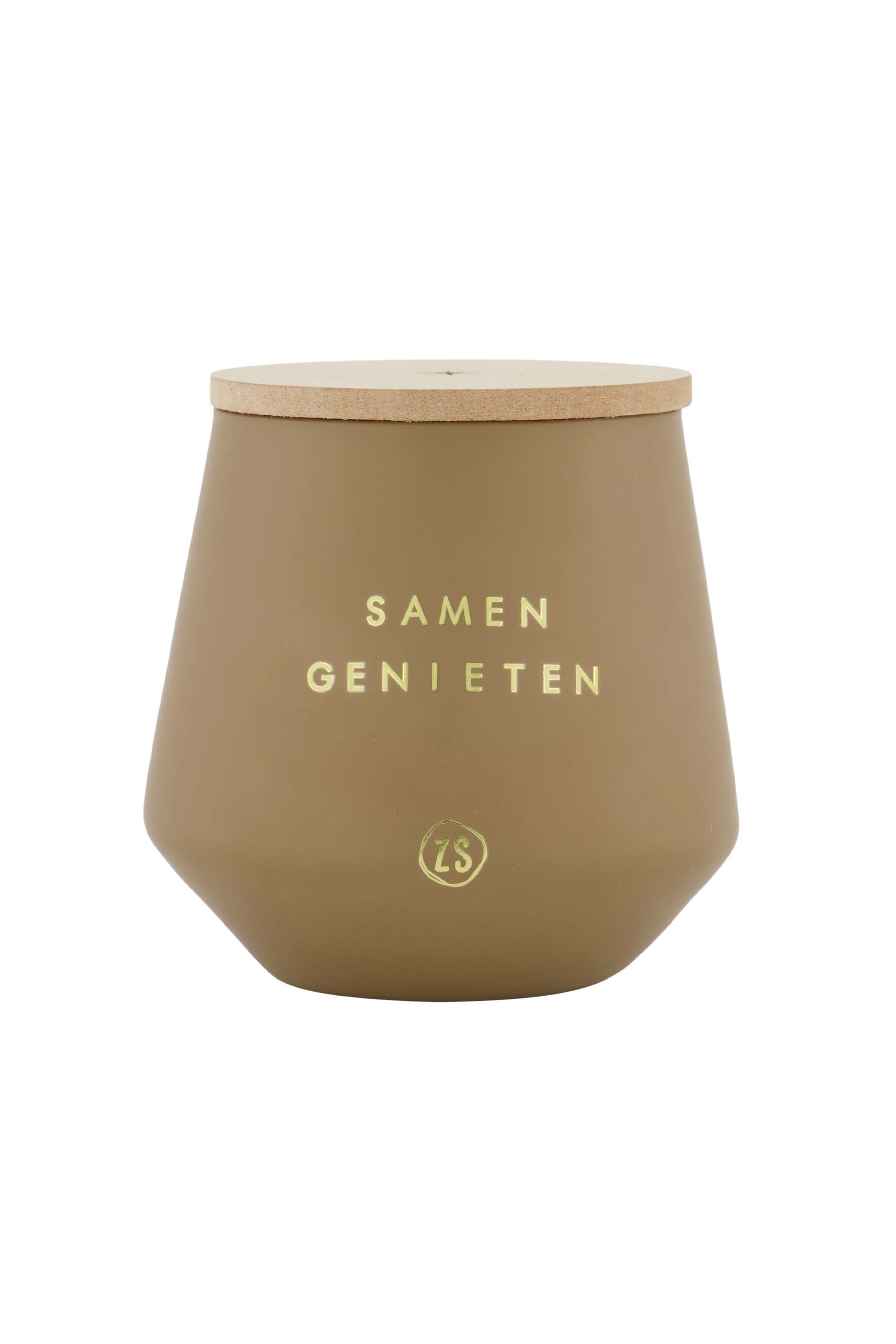 geurkaars in glas speculaas samen genieten taupe