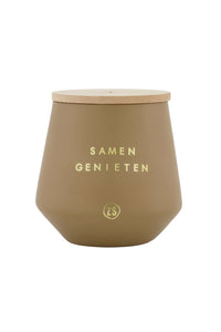geurkaars in glas speculaas samen genieten taupe