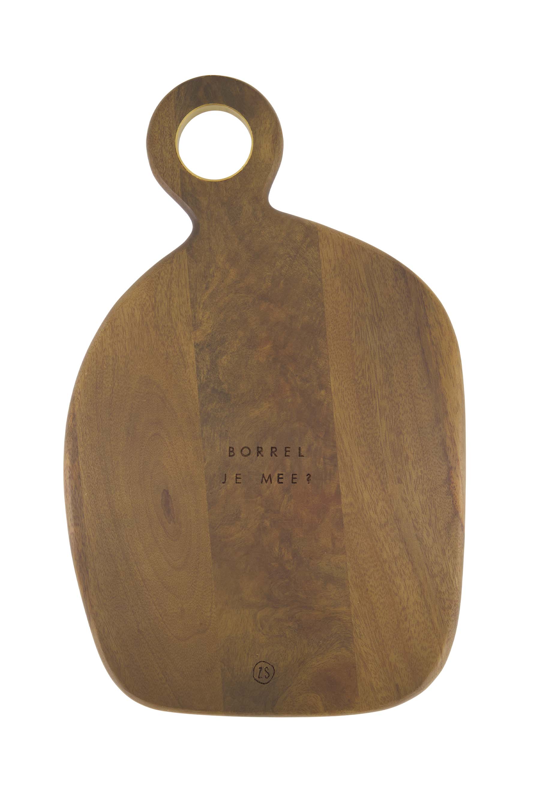 houten serveerplank borrel je mee 39,5x25cm donkerbruin