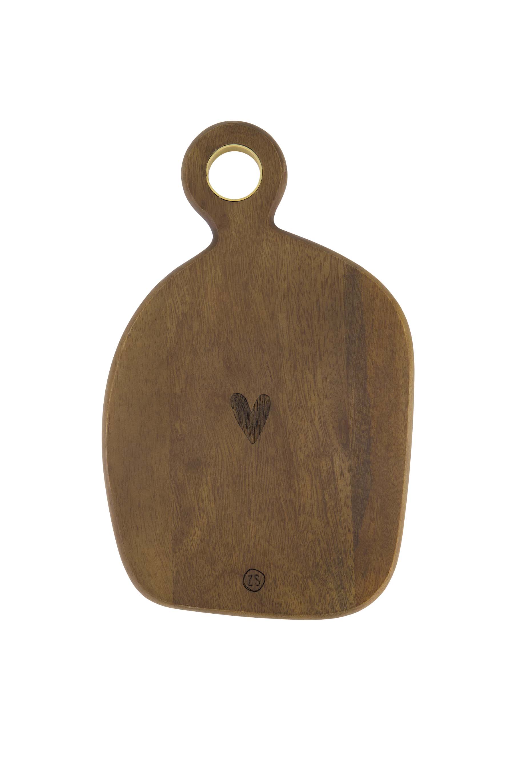 houten serveerplankje hartje 30x19cm donkerbruin