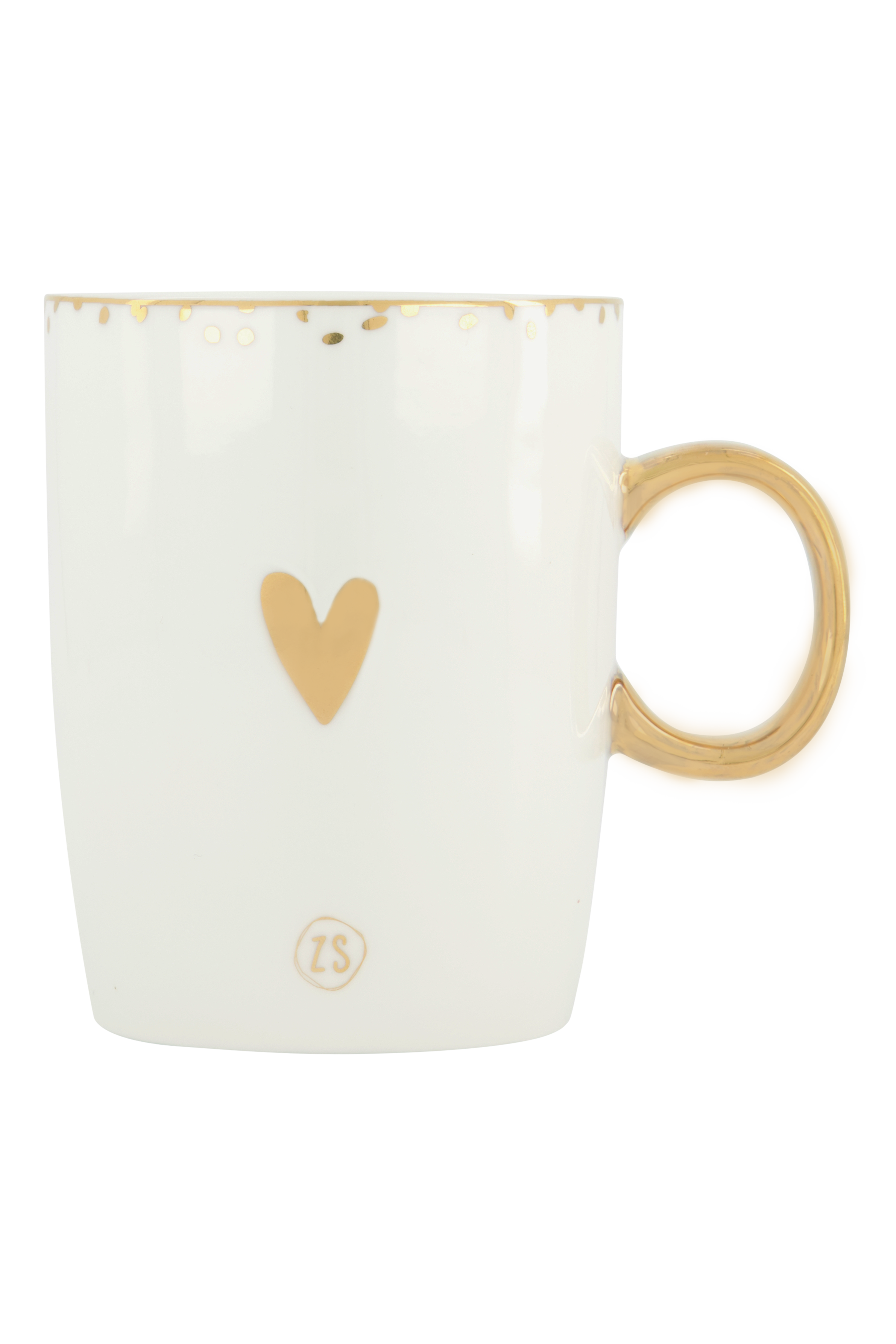 limited theemok goud hartje en confetti wit