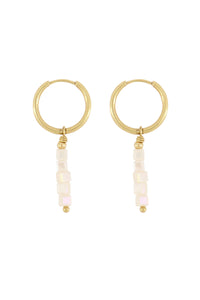 oorbel met steentjes off white