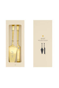 taartschep en taartmes set goud