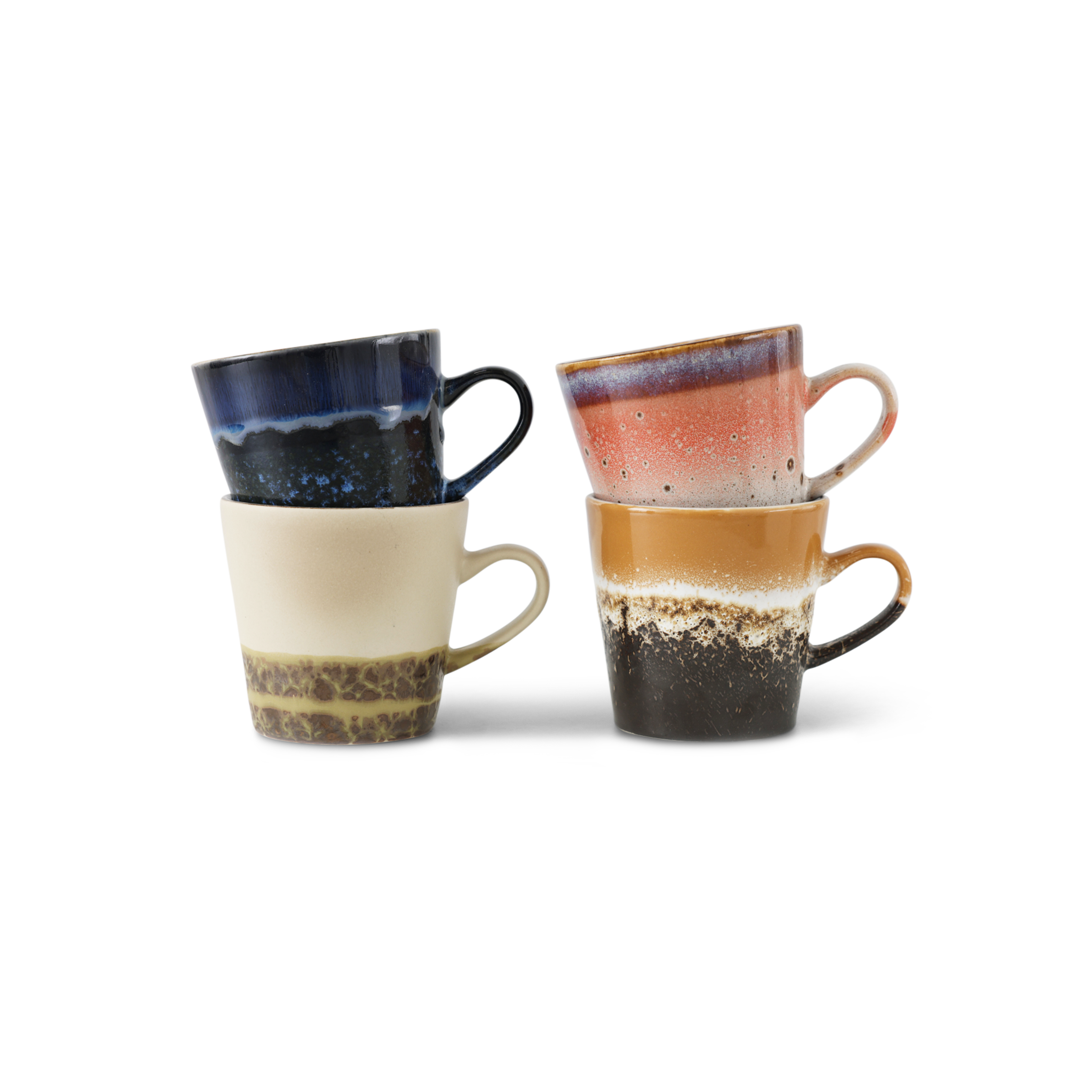 70s ceramics: americano mugs pegasus, set of 4