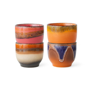 70s ceramics: café cups java, set of 4