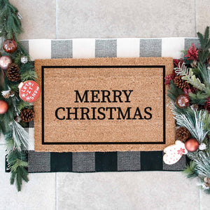 Kokosnoot deurmat | Kerstframe: 60 x 40 cm