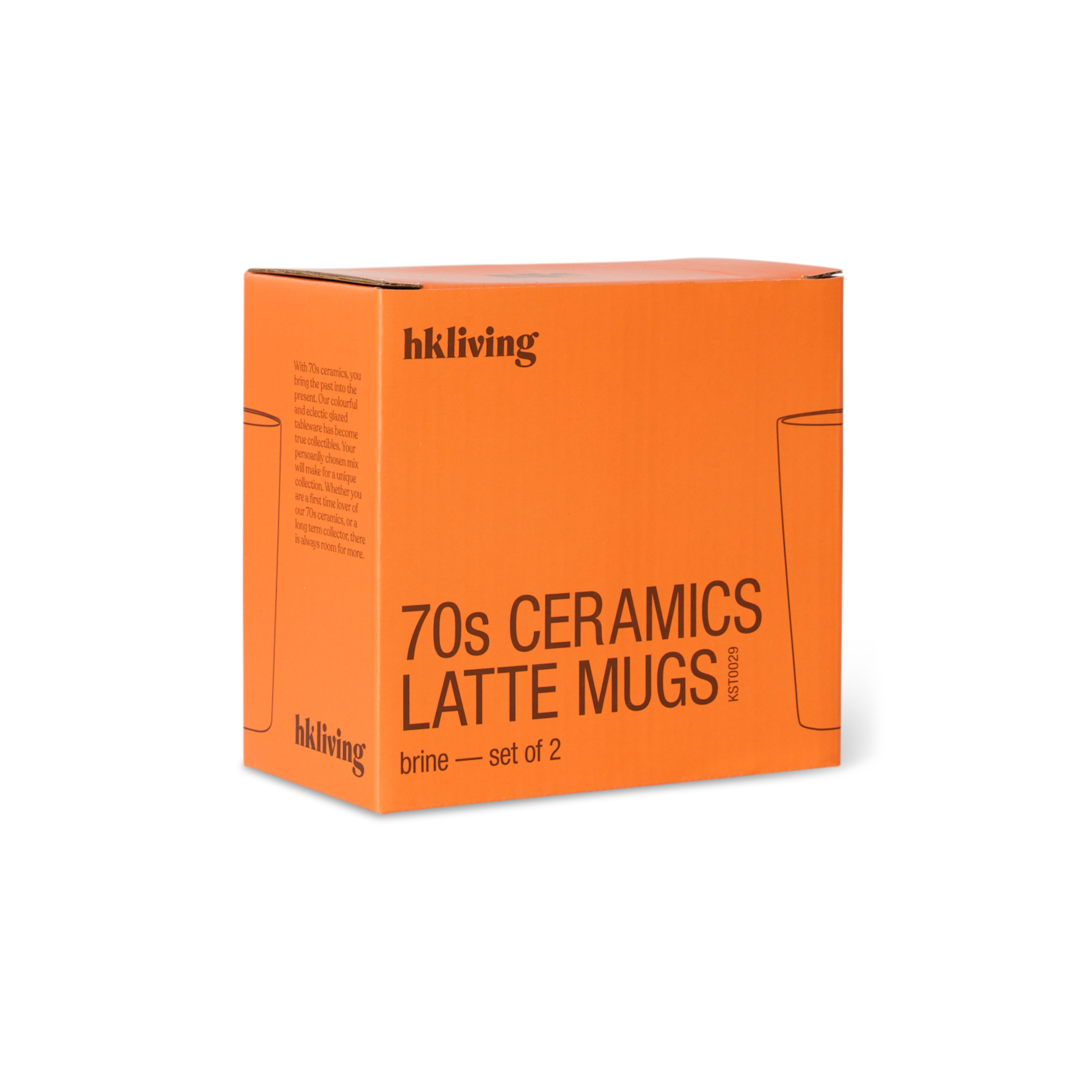 70s ceramics: latte mugs brine, set of 2