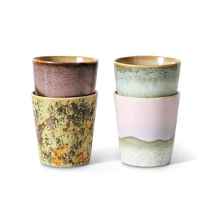 70s ceramics: coffee mugs serendipity, set of 4