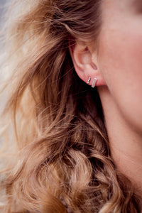 Bar small earring silver