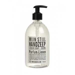 Handzeep parfum linnen 500 ml wit zwart etiket