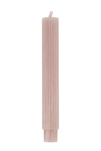 2 geribbelde kaarsen 20cm leem