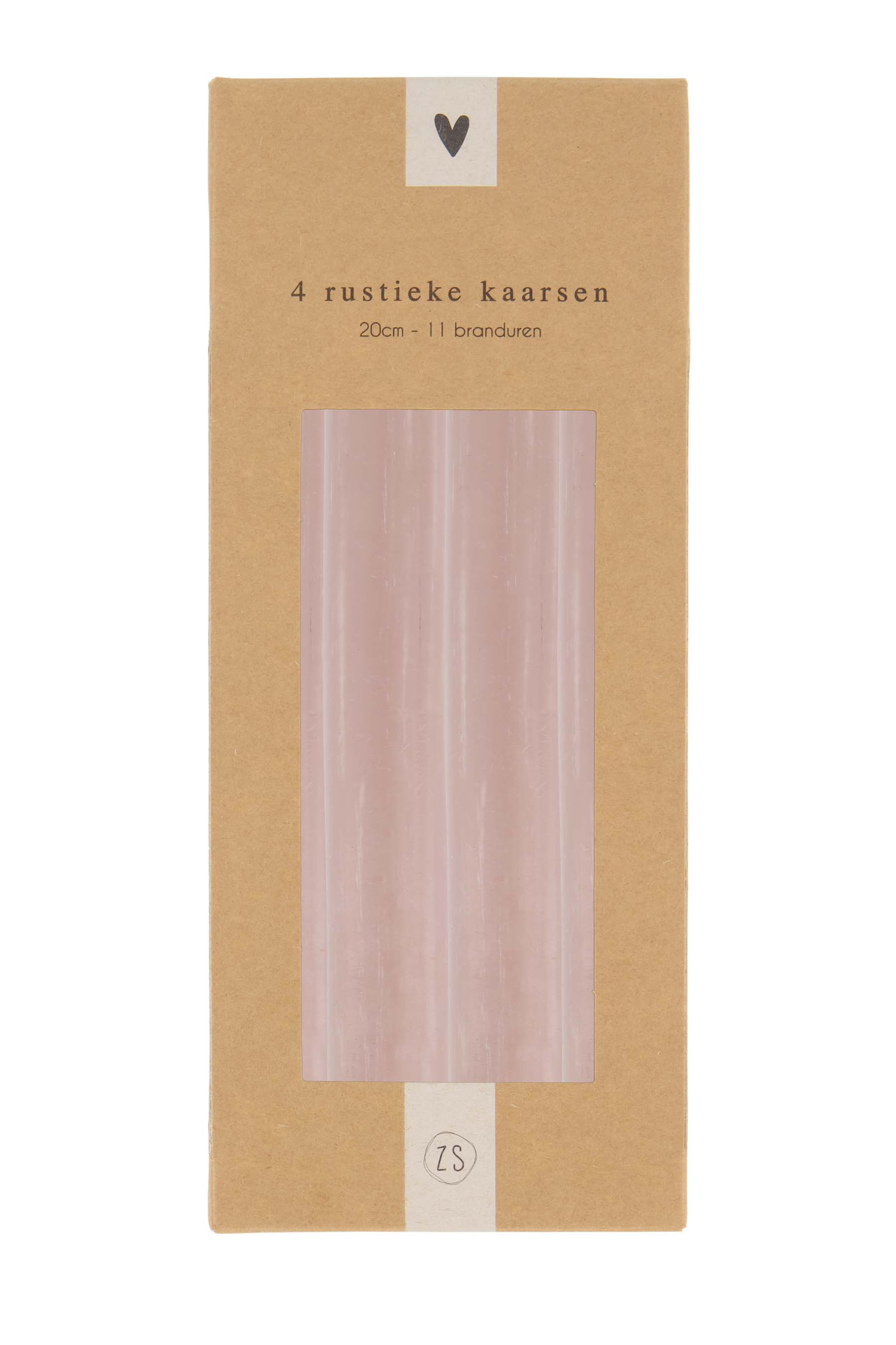 4 rustieke kaarsen 20cm leem