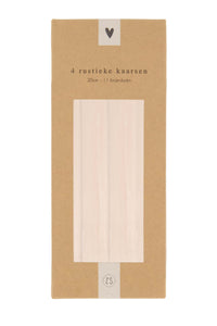 4 rustieke kaarsen 20cm poederroze