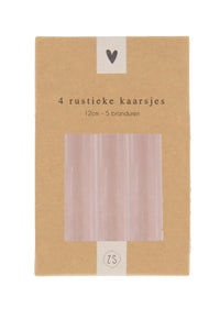 4 rustieke kaarsjes 12cm leem