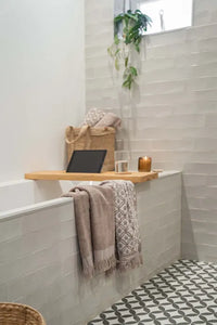 badhandoek vergeet niet te genieten 60x115cm leem/off white
