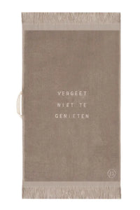 badhandoek vergeet niet te genieten 60x115cm leem/off white