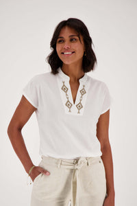 blouse met geborduurde details wit