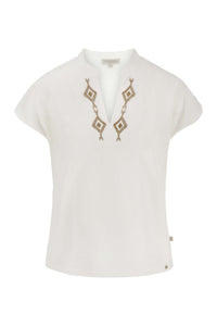 blouse met geborduurde details wit