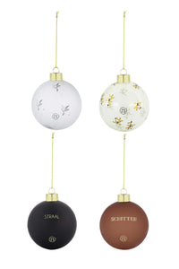 Doosje met 4 kerstballen multicolor