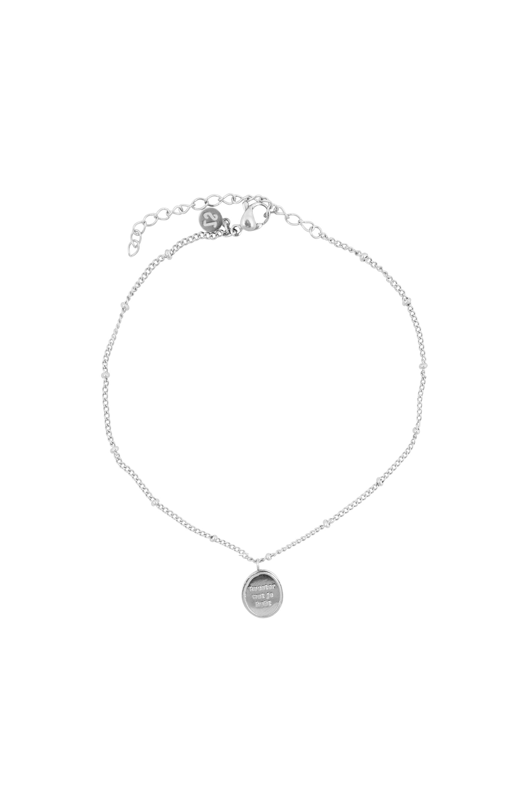 Enkelbandje met bedel koester wat je hebt, Zilver