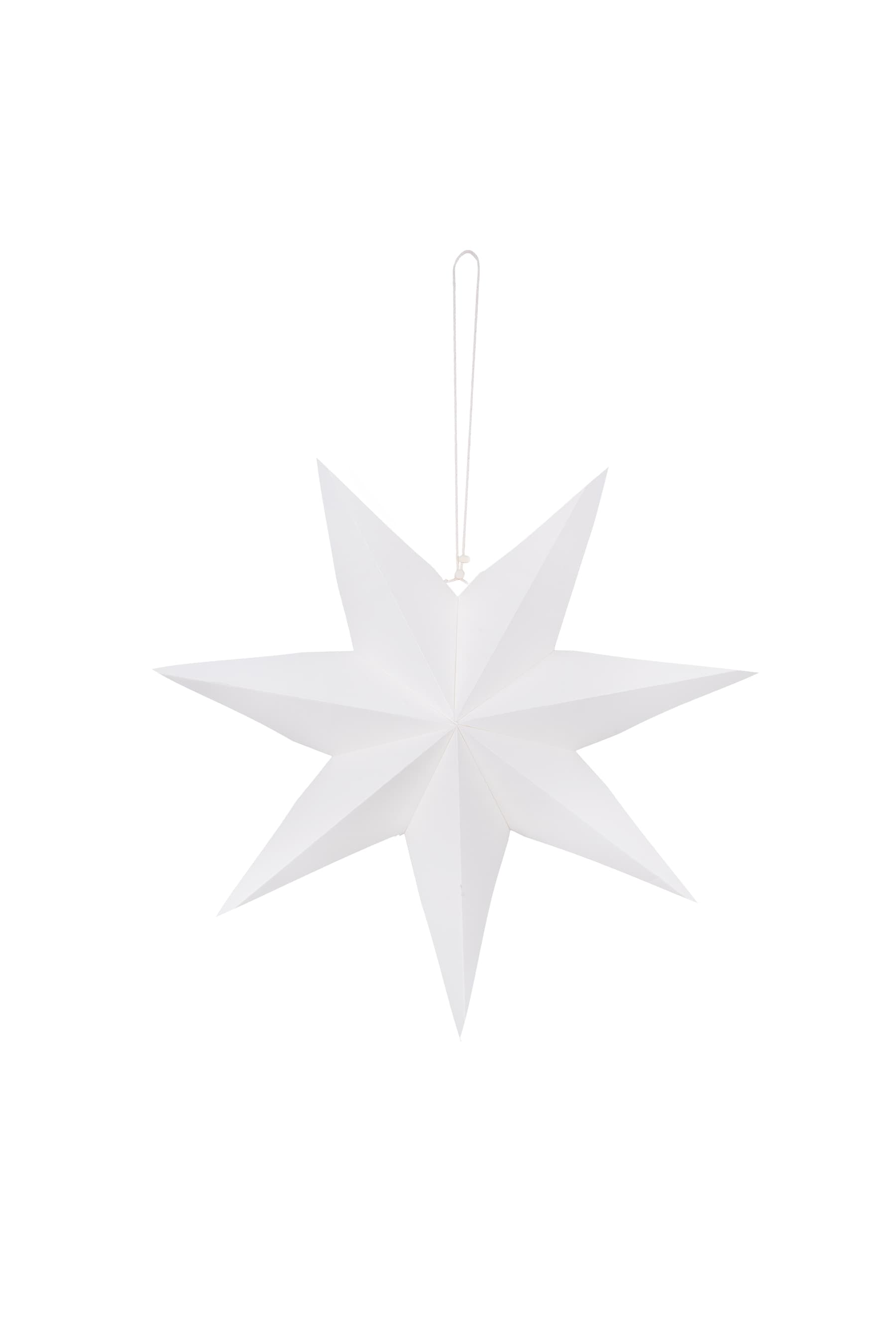 Gerecycled papieren ster 45cm, Wit