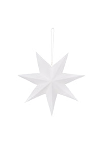 Gerecycled papieren ster 45cm, Wit