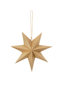 Gerecycled papieren ster 45cm, Goud glitter