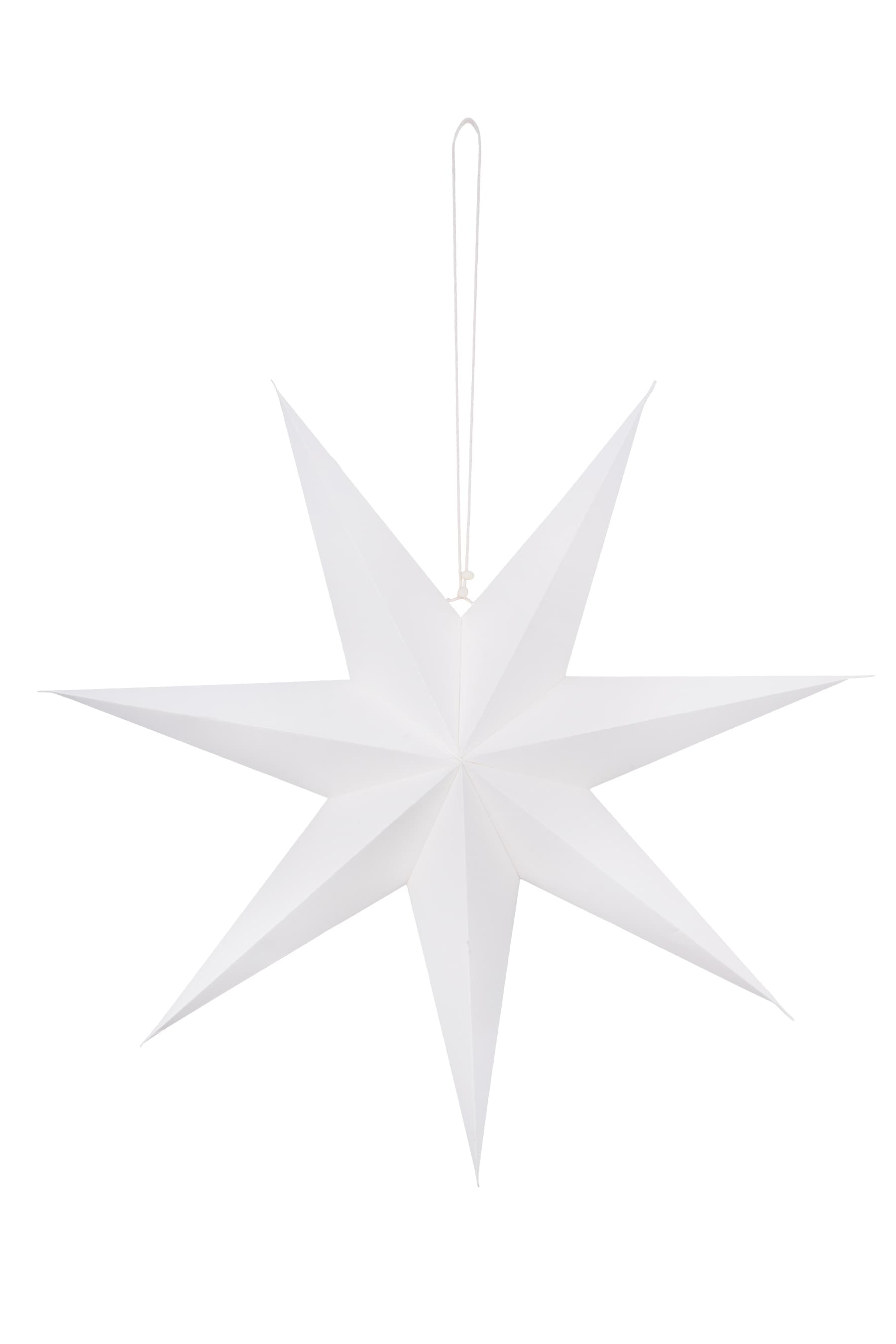 Gerecycled papieren ster 60cm, Wit
