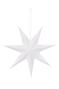 Gerecycled papieren ster 60cm, Wit