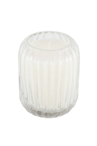 geurkaars in glas met ribbels bamboe